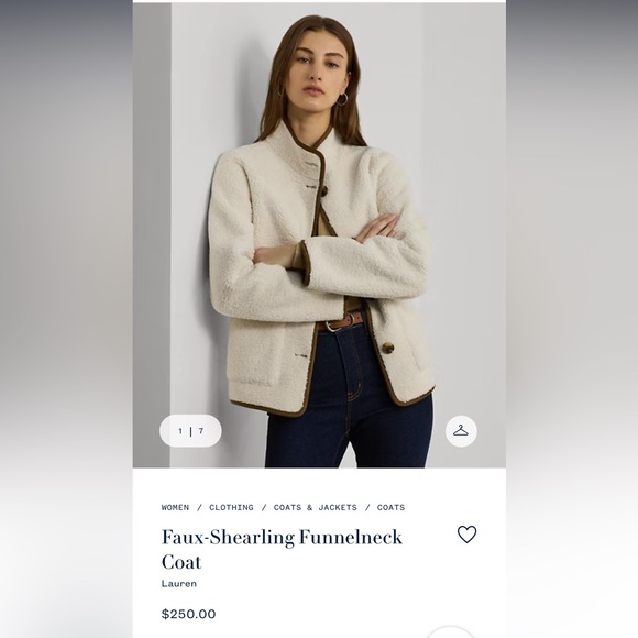 NWT Ralph Lauren Faux Shearling Funnelneck Coat - Picture 2 of 16